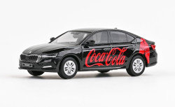 ŠKODA OCTAVIA IV SEDAN (2020) - 1:43 - ABREX - COCA COLA (černé provedení - červený nápis)