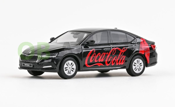 ŠKODA OCTAVIA IV SEDAN (2020) - 1:43 - ABREX - COCA COLA (černé provedení - červený nápis)