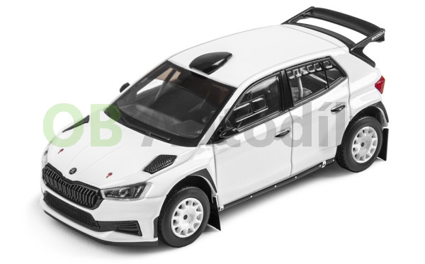 ŠKODA FABIA IV RS Rally2 - ABREX - 1:43 - bílá (šotolinová kola - typ A)