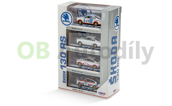 Sběratelský set 4 ks rally vozů Škoda 130 RS 1:64 FOX18