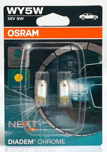 Autožárovka 12V 5W W2,1x9,5d (diadem chrome-oranžová) - Osram