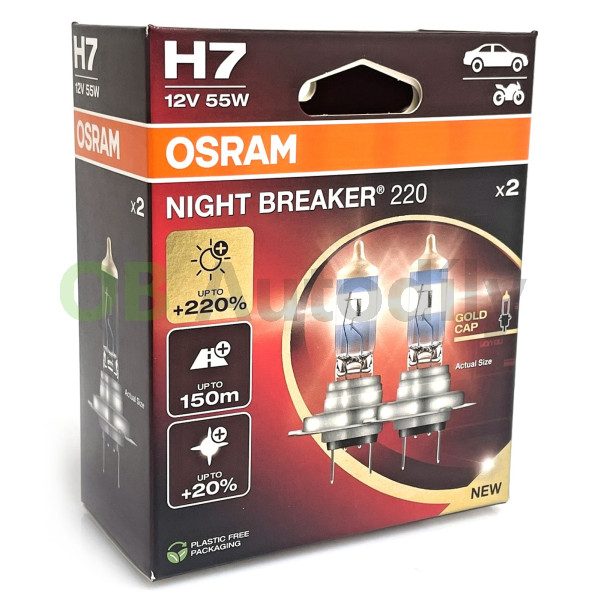 autožárovka H4 Osram 12V 60/55W P43t Night Breaker 220 - 2 ks