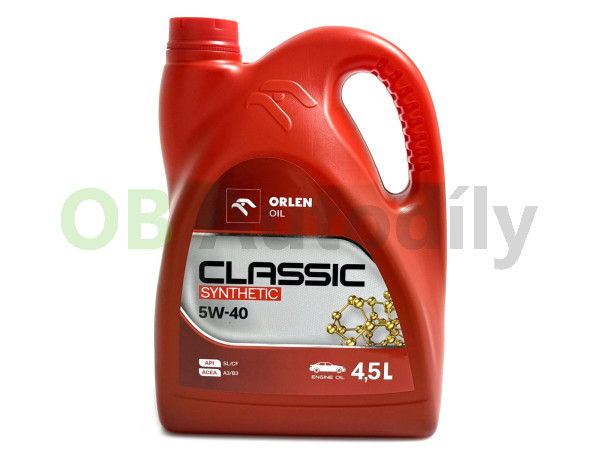 Olej 5W-40 ORLEN OIL Platinium Classic syntetika - 4,5 litru