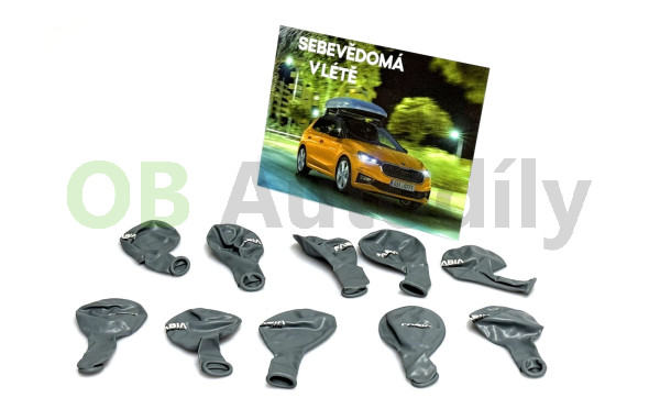 SET-měnící se obrázek Škoda Fabia IV+10 ks šedých balónků original