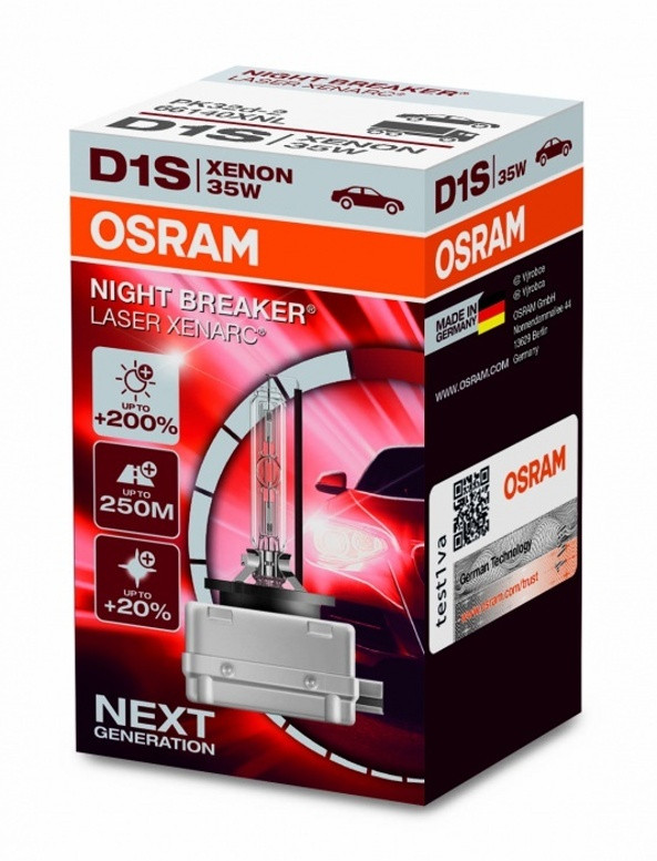XENONOVÁ VÝBOJKA D1S OSRAM 85V 35W PK32d-2 - Night Breaker Laser NEXT  GENERATION + 200% více světla