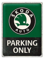 Retro plechová cedule ŠKODA AUTO PARKING ONLY 30x40 cm